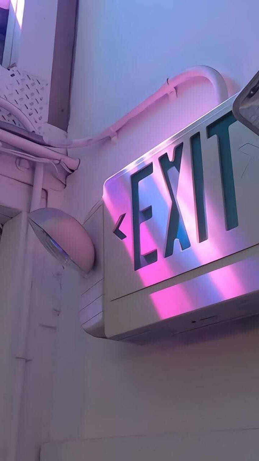iPhone and Android : Pink Exit Sign for iPhone and Android. Aesthetic iphone , iPhone , Neon HD phone wallpaper