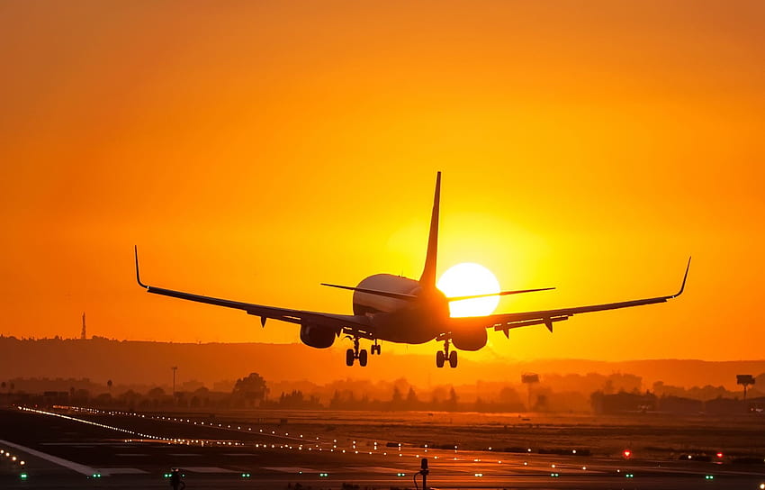 Samolot Samolot pasażerski Słońce Wschód słońca - Rozdzielczość:, Samolot Wschód słońca Tapeta HD