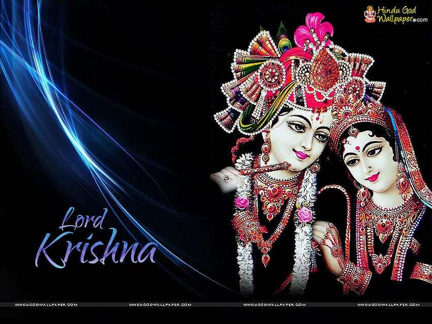 Lord Krishna dengan Latar Belakang Hitam, Krishna Black Wallpaper HD
