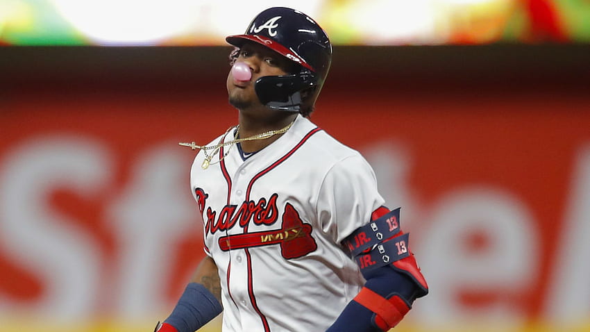 Braves' Ronald Acuna reacts to being pulled from game for not, Ronald Acuña Jr. HD wallpaper