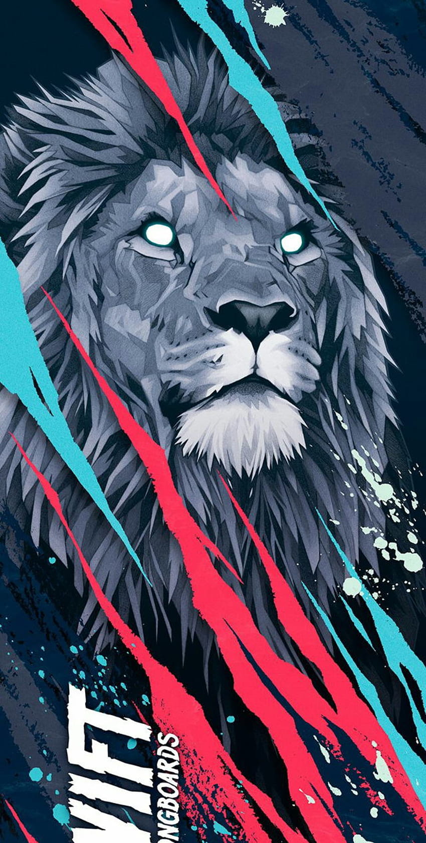 Abstract iPhone X, Red Lion HD phone wallpaper