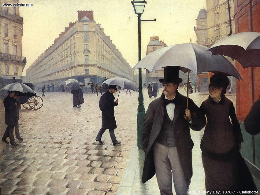 Рисуване и живопис: Art Caillebotte Parisa Rainy Day, nr. 6045 HD тапет