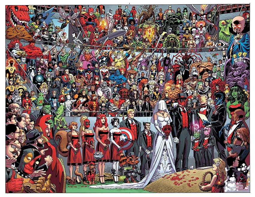 Mike Hawthorne: Deadpool is gettin' hitched!. HULK & THING varios, Deadpool Wedding HD wallpaper