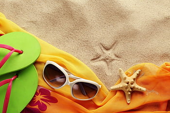 Summer Vacation, sea, summer, accessories, sand, vacation, beach HD ...