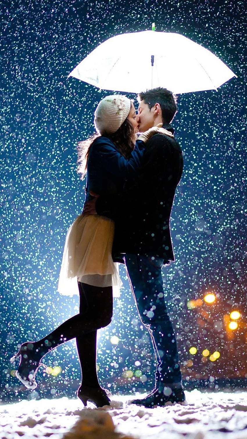 Love Story, Love Couple, Rain Background HD phone wallpaper
