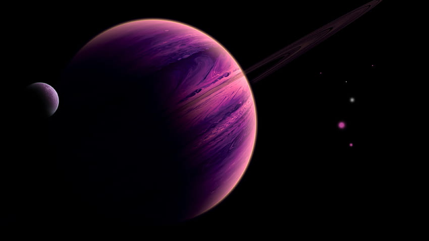 Planeta púrpura, espacio, fantasía, arte. fondo de pantalla
