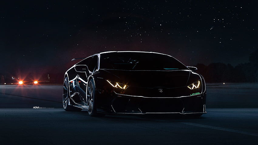Lamborghini preto Huracan Performante, Lamborghini preto fosco papel de parede HD