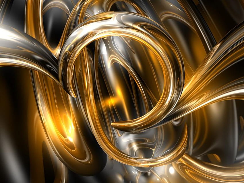 Golden Swirls, golden, tubes, swirls HD wallpaper