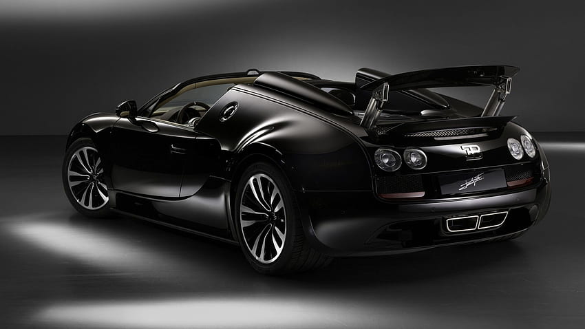 Bugatti Veyron Grand Sport Vitesse, Черен, Изглед отзад, Суперавтомобил, Автомобили за iMac 27 инча HD тапет