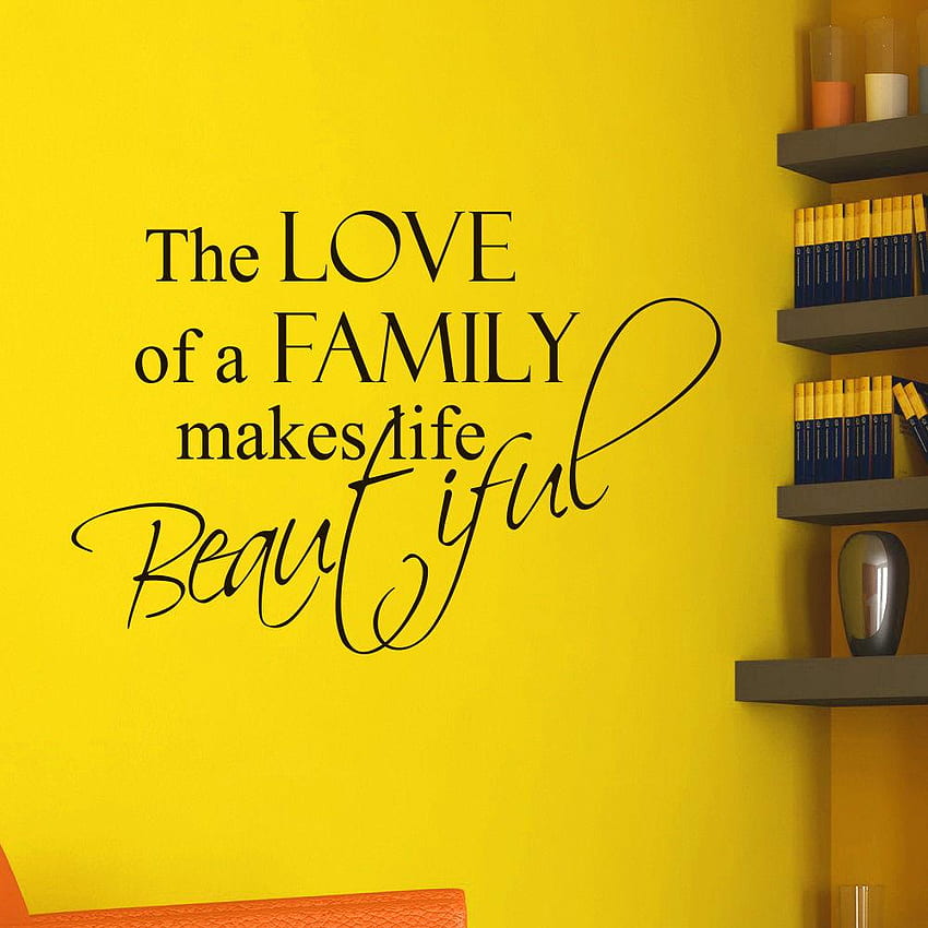 English Letters Wall Decal Removable for room decor The Love of a Family Makes Quote Wall Vinyl Sticker HD phone wallpaper