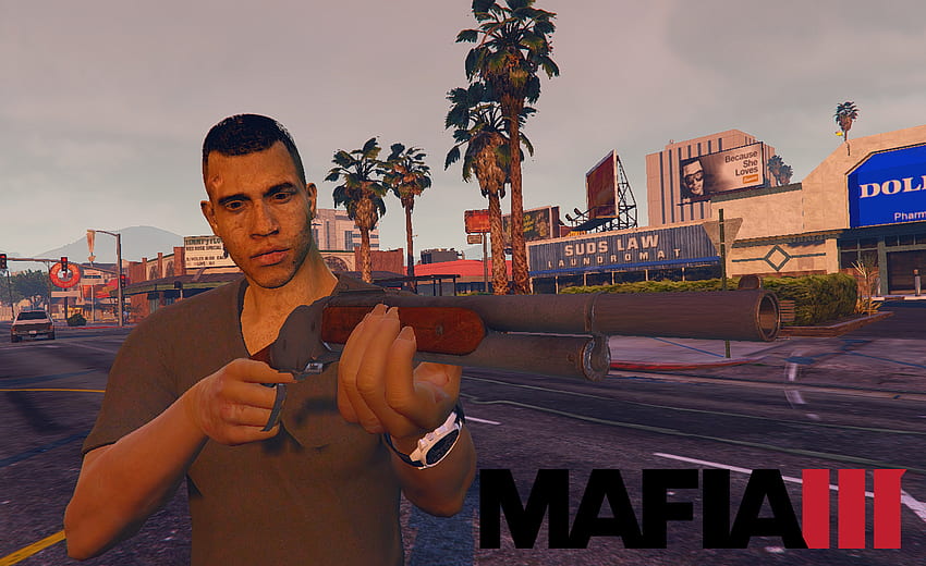 Download wallpaper Look, Machine, Weapons, Definitive Edition, Mafia III, Mafia  3, Hangar 13, Lincoln Clay, section games in resolution 320x480