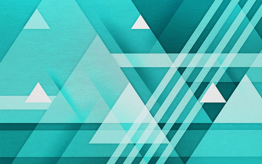 Triangle Teal Abstract 28509, Cool Turquoise Abstract HD wallpaper