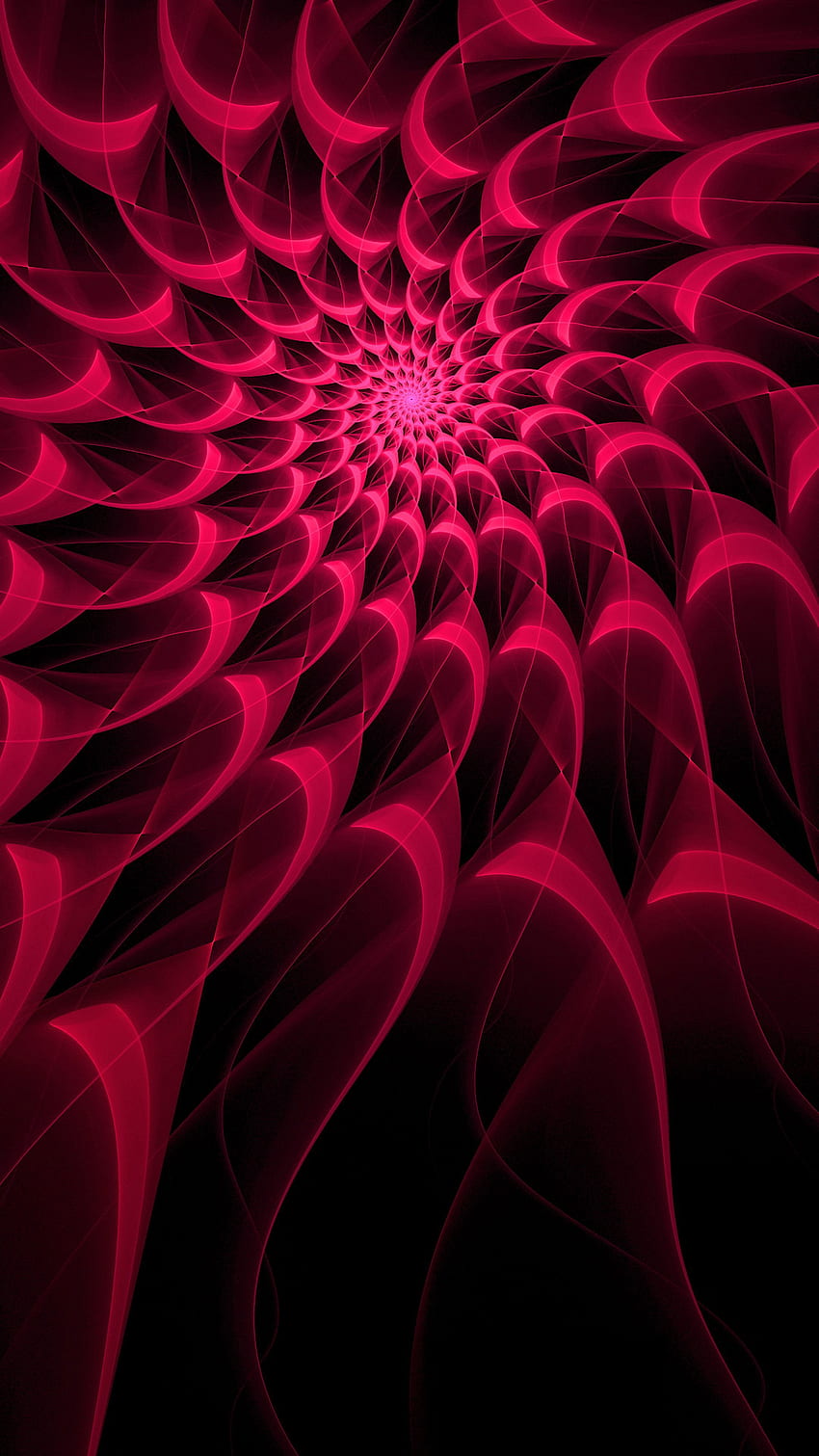 Abstract, Pink, Fractal, Glow, Spiral, Involute, Swirling HD phone wallpaper