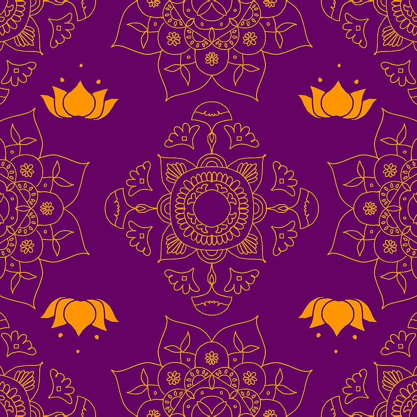 Fond de mandala indien Diwali violet, Mandala hindou Fond d'écran de téléphone HD