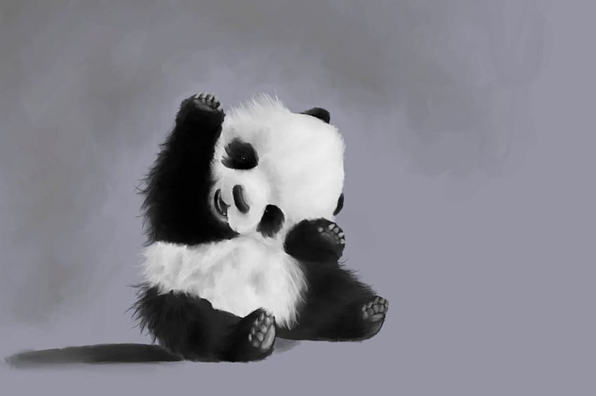: Panda Adorabile Carino Scuro Panda Carino, Cartone Animato Baby Panda Sfondo HD