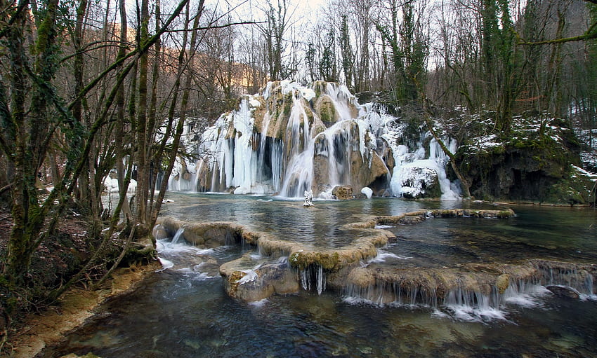 Nature, Waterfall, France, Cascade Des Truffes Les Planches HD wallpaper