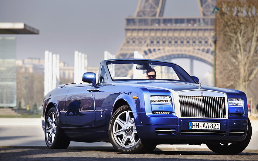 Background Rolls Royce Phantom Convertible Dark Blue Front Side HD wallpaper