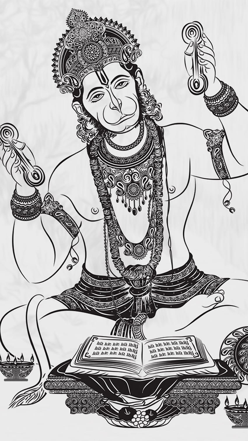 Painting Of Hanuman Ji Painting In Ram Letter - GranNino-saigonsouth.com.vn