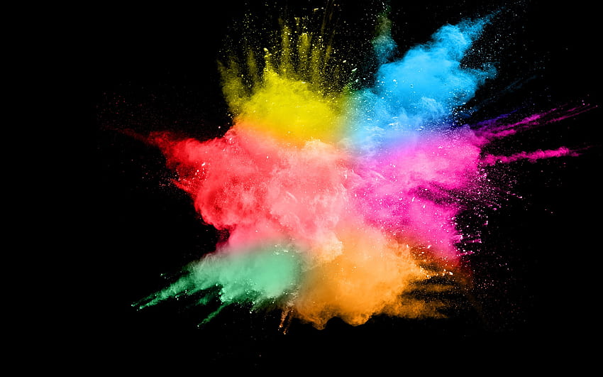 Colorful smoke, splash, abstract, black background U , Smoke Colour HD wallpaper