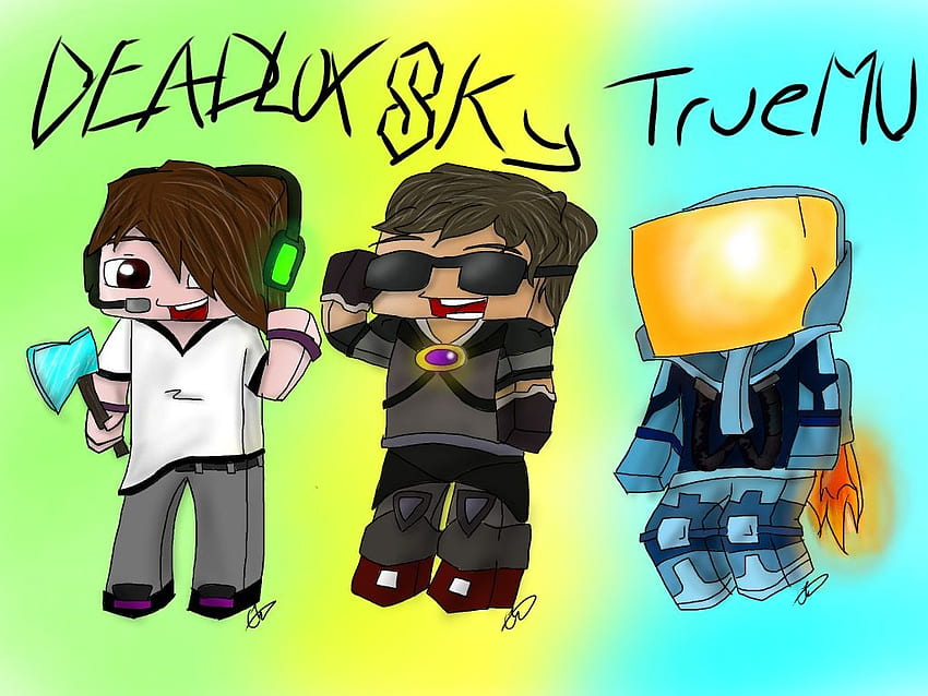 Sky, Deadlox and MinecraftUniverse in colour. Skydoesminecraft, Youtubers, Halloween costumes HD wallpaper