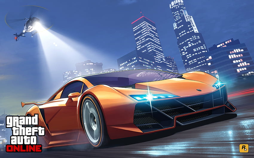 Grand Theft Auto Online game illustration HD wallpaper