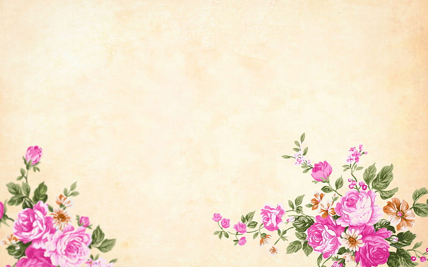Vintage flower , background, watercolor, floral, border, garden • For You For & Mobile HD wallpaper