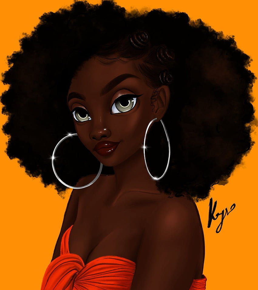 Twitter. Black women art, Black girl art, Black art, Afro Lady HD phone wallpaper