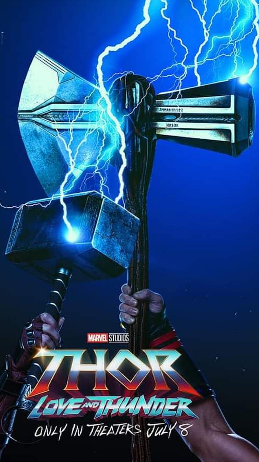 Thor Love and Thunder, azul, claro fondo de pantalla del teléfono