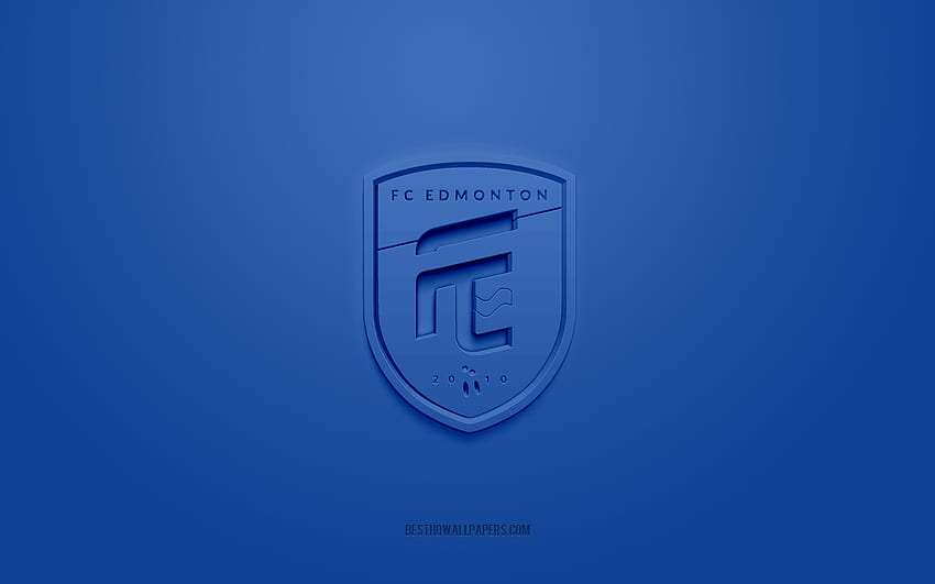 FC Edmonton, logotipo 3D creativo, azul, Canadian Premier League, CPL, emblema 3d, club de fútbol canadiense, Canadá, arte 3d, fútbol, ​​logotipo 3d FC Edmonton fondo de pantalla