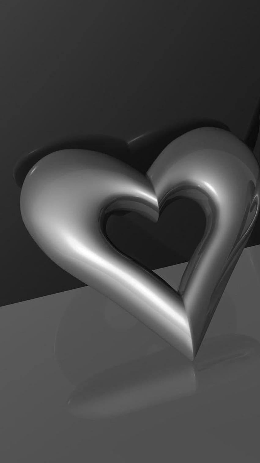 Black Heart, black colour grey, black, colour, grey HD phone wallpaper
