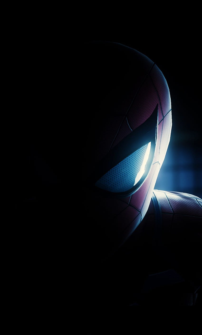 Spider Man, Half Mask, Artwork, Dark,, 1280x2120 HD phone wallpaper