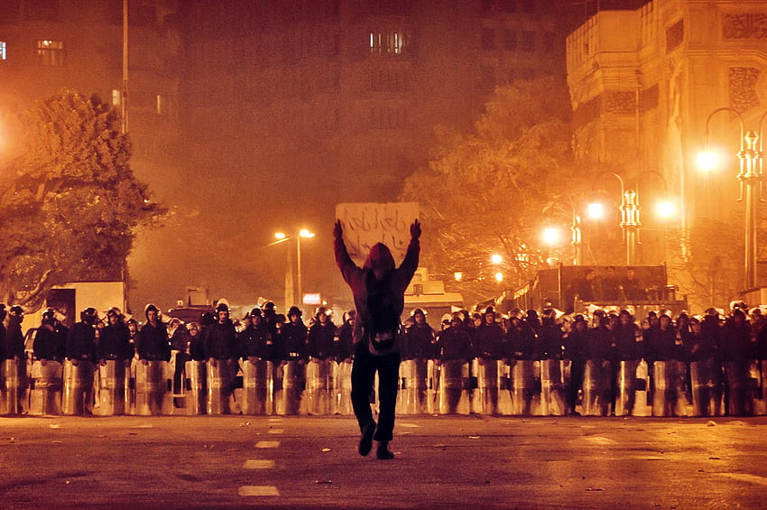 Icônico da revolução de 25 de janeiro no Egito, manifestação papel de parede HD