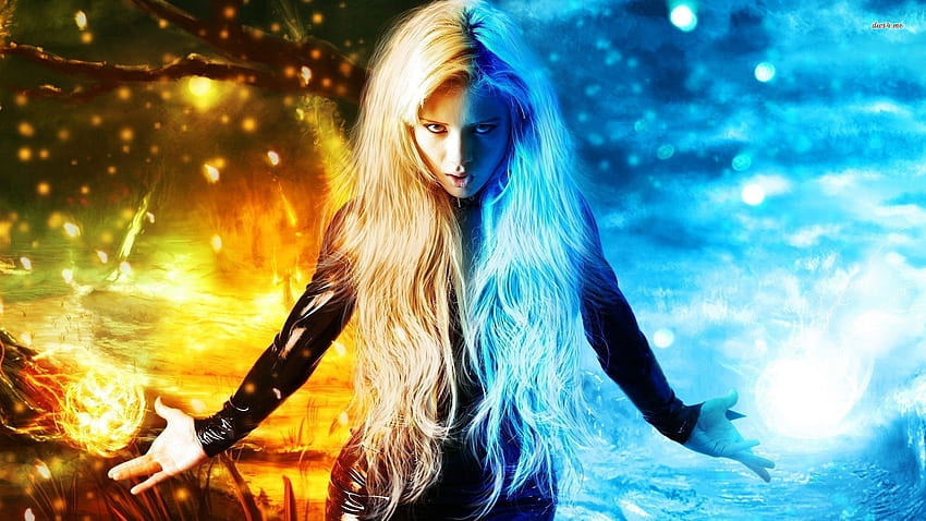 Woman Out Of Fire, Fire and Ice HD wallpaper