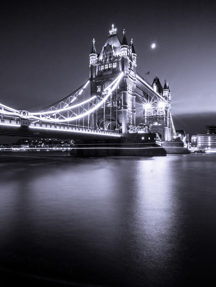 Ciudades, Ríos, Londres, Puente, Bw, Chb, Inglaterra, Thames, Tower Bridge fondo de pantalla del teléfono