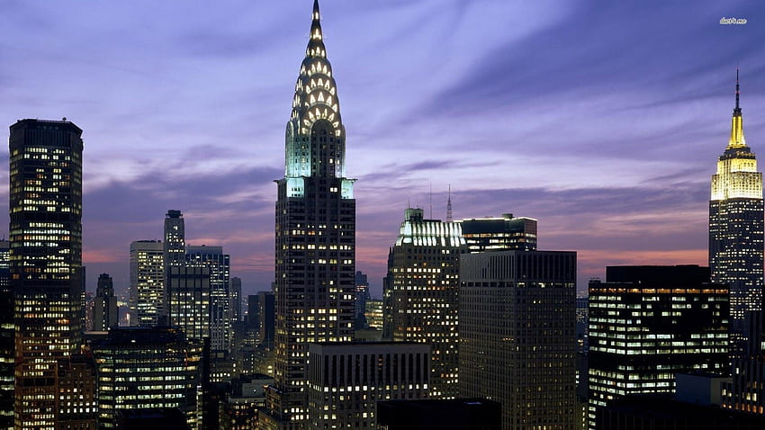 Empire State Building à noite. Edifício Empire State, Edifícios, Lugares de tirar o fôlego, Chrysler Building papel de parede HD