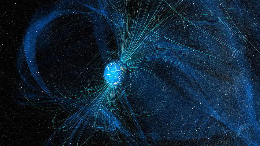 Il campo magnetico terrestre può cambiare direzione 10 volte più velocemente di quanto si pensasse Geofisica, Geoscienze Sfondo HD