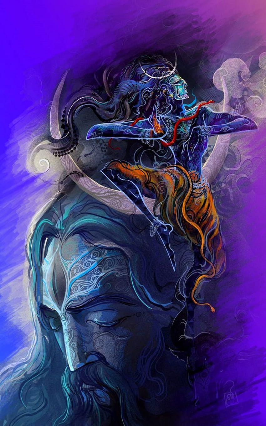 Universo psichedelico. Lord Shiva arrabbiato, Shiva arrabbiato, Lord Shiva Sfondo del telefono HD