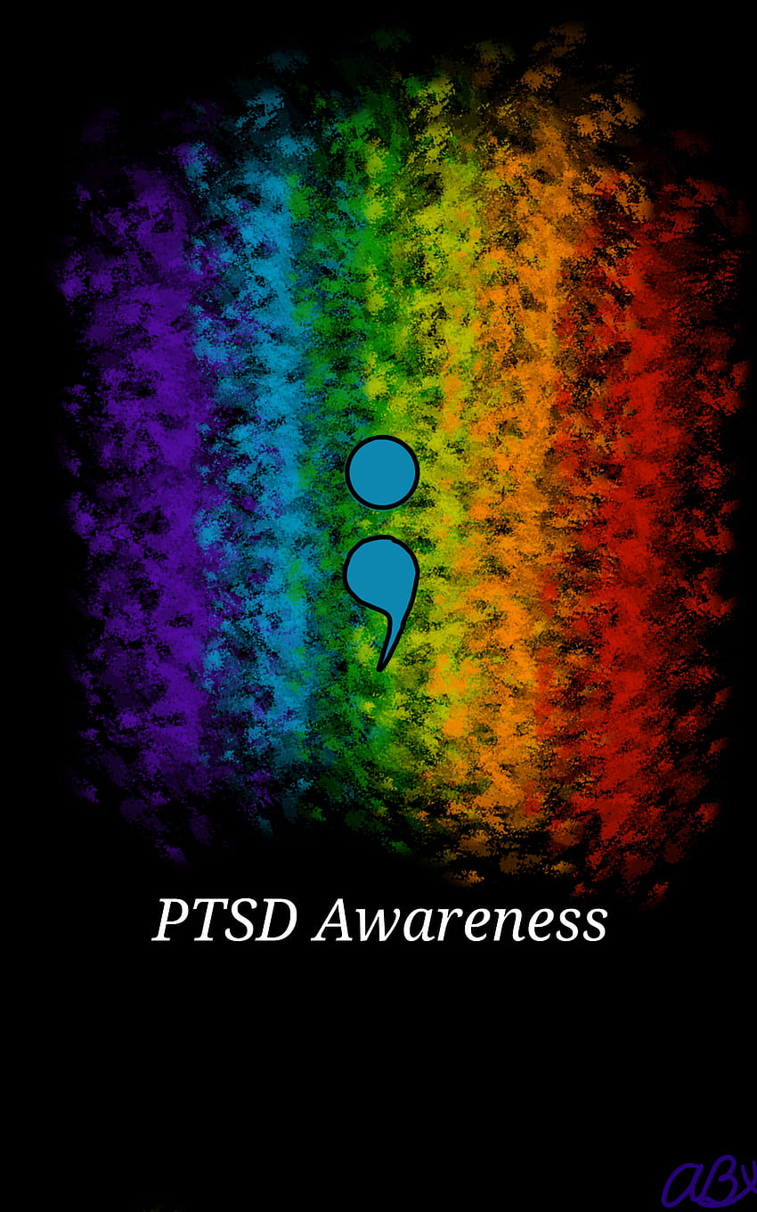 PTSD 인식, 세미콜론, 무지개, 밝음, 베테랑, 색상 HD 전화 배경 화면