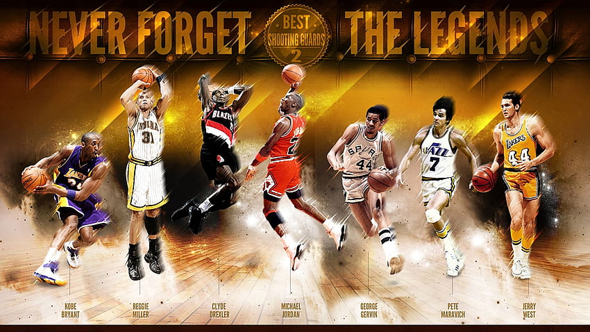 Kobe Bryant Reggie Miller Clyde Drexler Michael, Kobe Bryant and Michael Jordan HD wallpaper