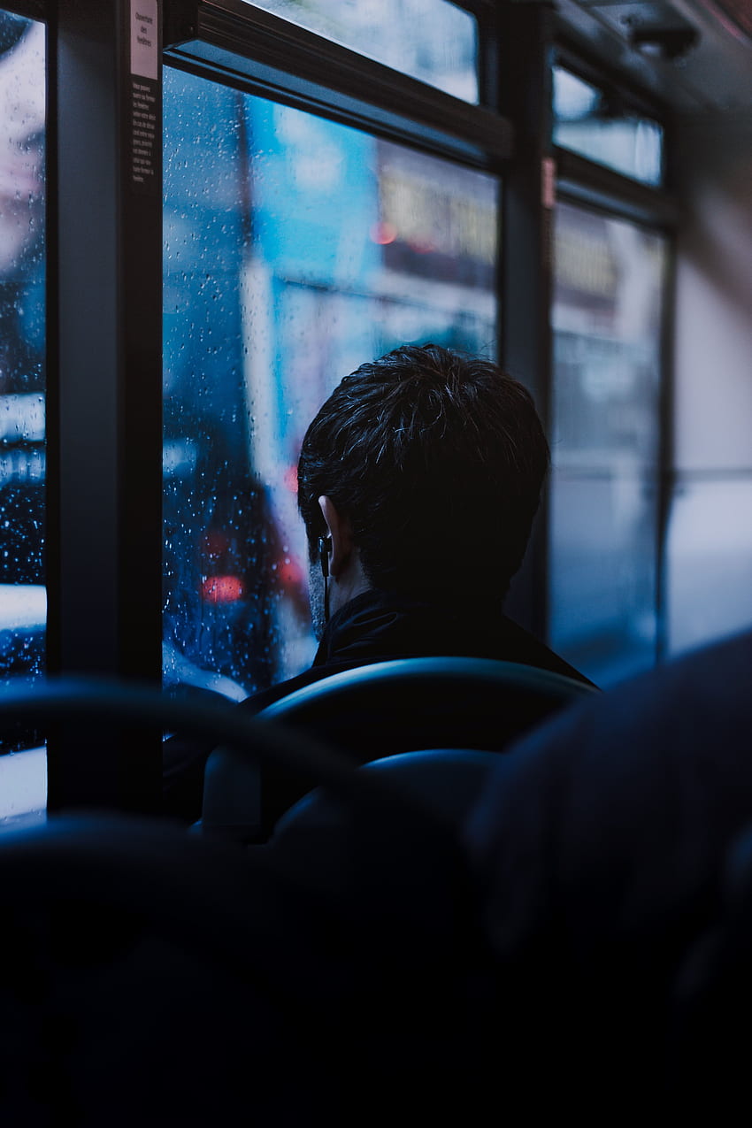 Rain, Headphones, , , Window, Human, Person, Trip, Melancholy HD phone wallpaper