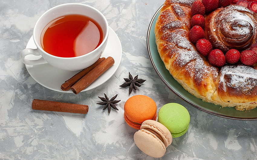 Dessert and Tea, dessert, food, tea, drink HD wallpaper
