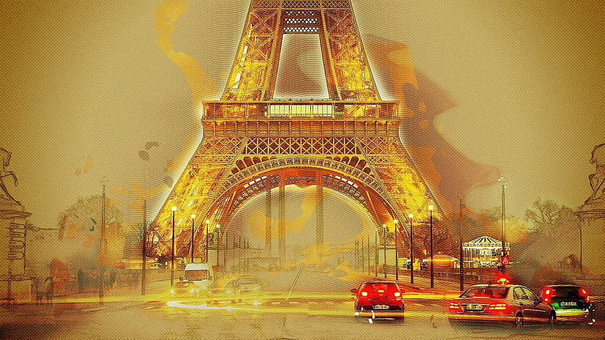of Art, Painting, Eiffel Tower, Paris background & HD wallpaper
