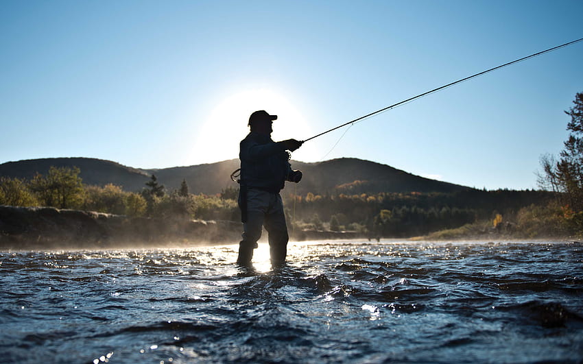 fishing, , mountain river, trout, Fisherman HD wallpaper