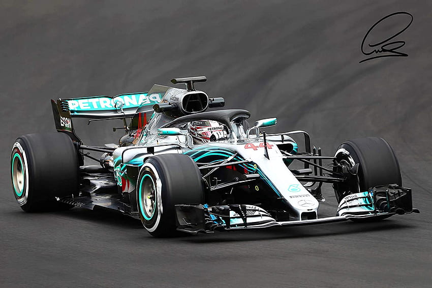 Mercedes AMG F1 Racing With Pre Printed Lewis Hamilton Autograph High Definition Desk Top Metal Art Print. (032DT) (): Posters & Prints, Lewis Hamilton F1 HD wallpaper