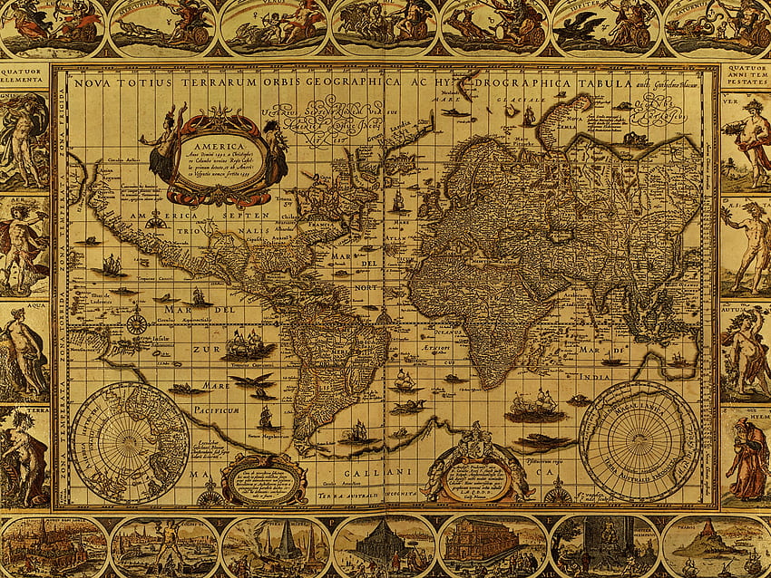 Mapas antiguos para imprimir o curiosear (+60). Mappe antiche Sfondo HD