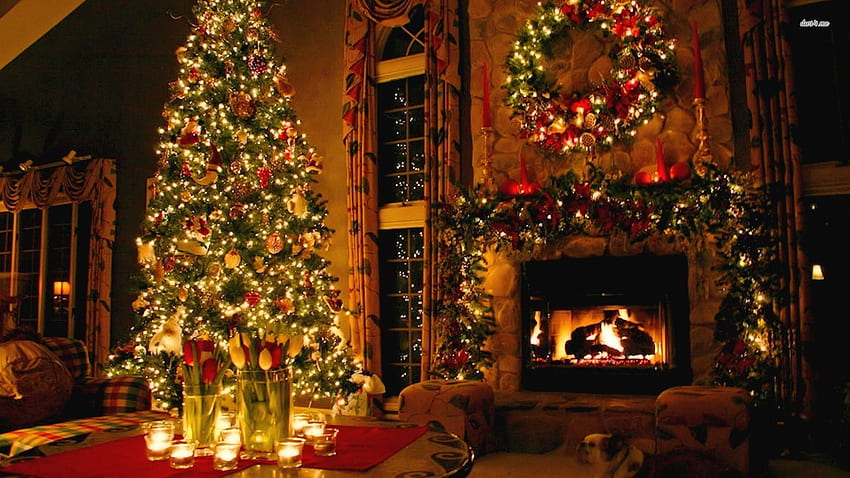 Fireplace Christmas Decor in . . Gyönyörű karácsonyfák, Karácsonyi dekorációs ötletek, Karácsonyi szeretet, Cozy Christmas HD wallpaper