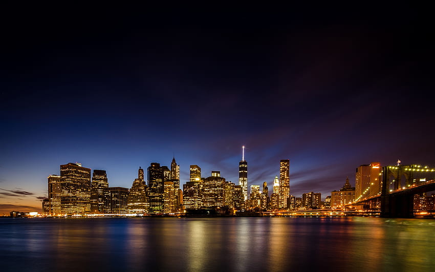 New York City , Skyline, Brooklyn Bridge Park, Waterfront, World, New York Skyline HD wallpaper