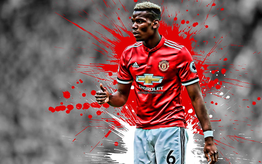 Paul Pogba, Manchester United FC, French footballer, midfielder, goal, joy, portrait, Premier League, England, famous footballers, creative art, football, Pogba for with resolution . High Quality, Famous Soccer Players HD wallpaper