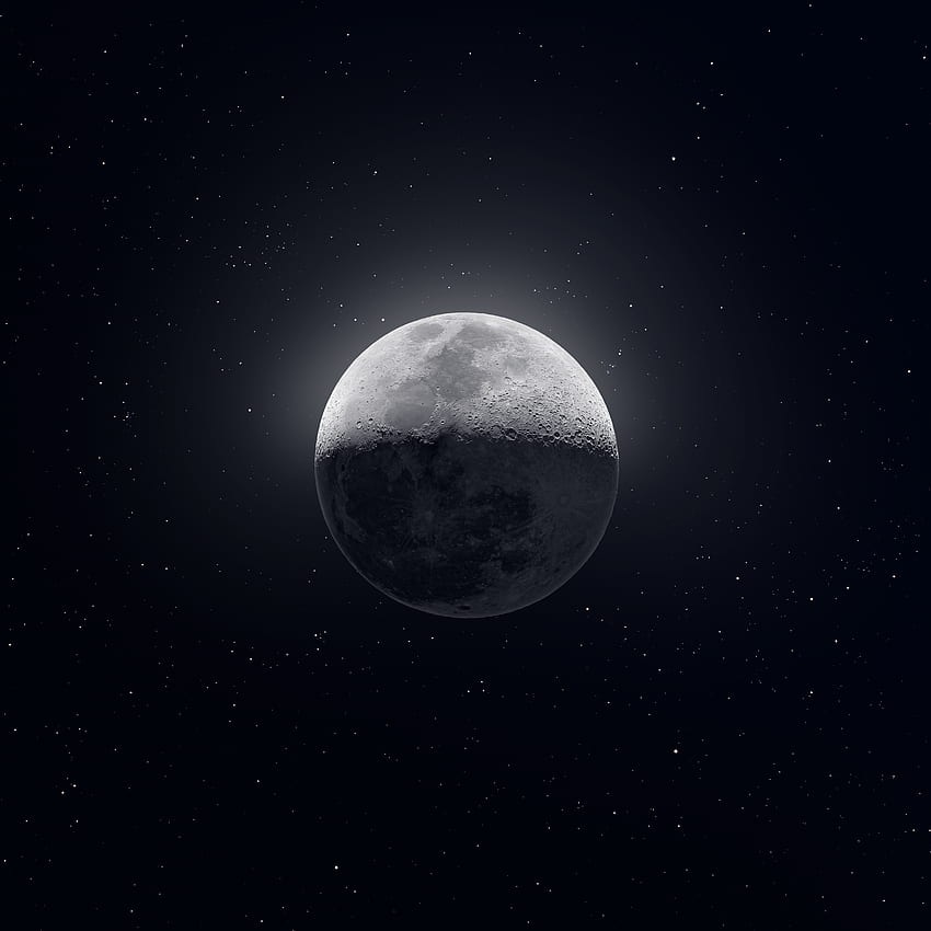 Luna, spazio, arte spaziale, Andrew McCarthy. , 5000X5000 Nero Sfondo del telefono HD