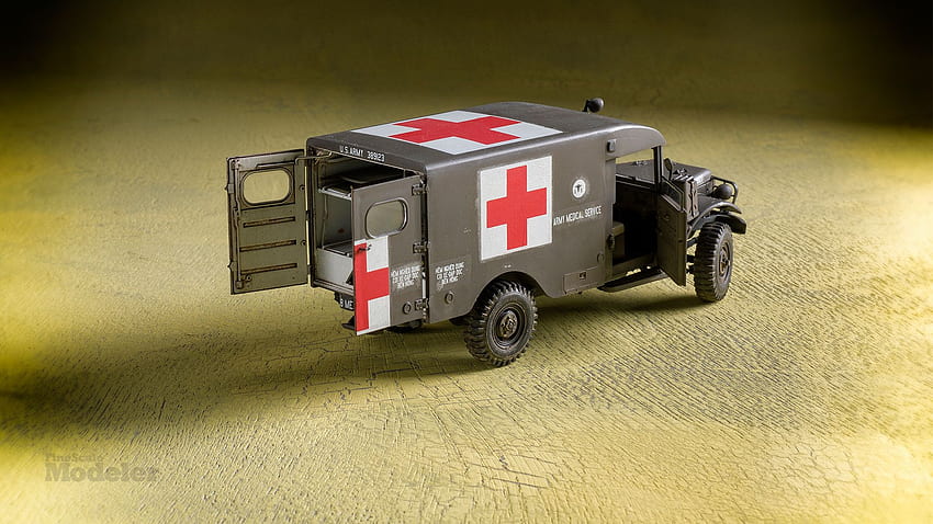 Von Rodens M43 3 4 Tonnen Krankenwagen. Feinskalierung HD-Hintergrundbild